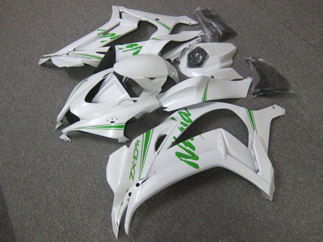 Kawasaki ZX10R 16-19 Motorrad Verkleidungen - Weiß Grün Kaufen Kawasaki ZX10R 16-19 Motorrad Verkleidungen - Weiß Grün Kaufen